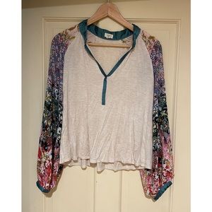 Anthro tiny floral blouse